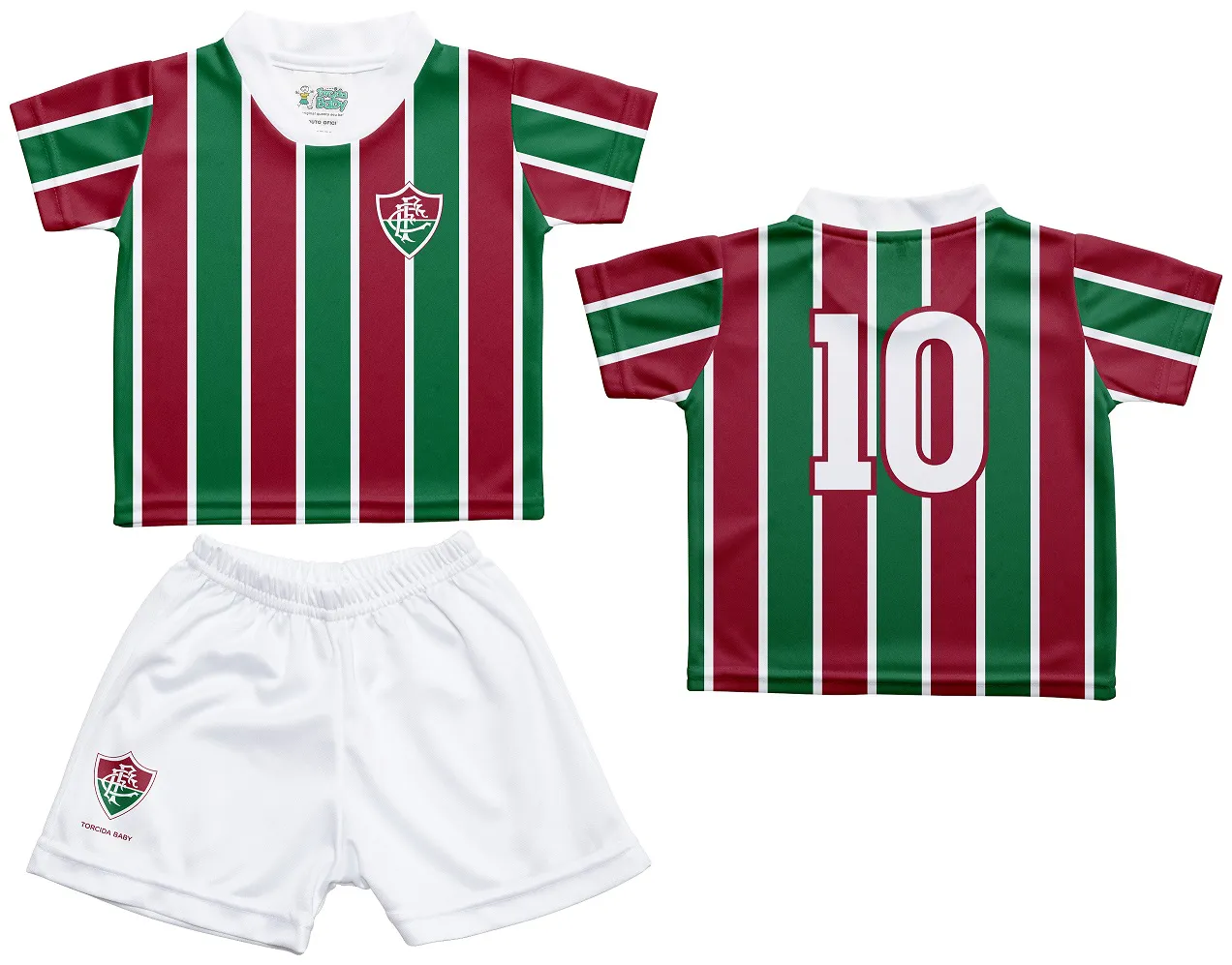 Kit Fluminense Camiseta e Shorts Bebê/Infantil- Torcida Baby
